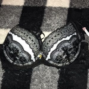 Baby Blue and Black Bra